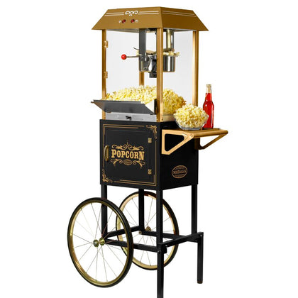 Black Popcorn Machine with Cart